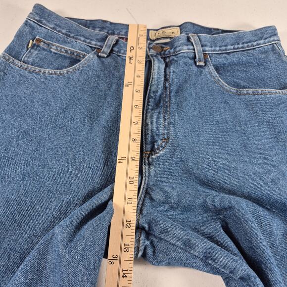 LL Bean Flannel Lined Classic Fit Vintage Hi Rise Blue Jeans 36 Waist - Picture 4 of 5